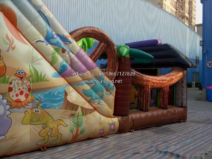 Reinforced stitching and soft safety edge close-up of forest animal inflatable city.jpg