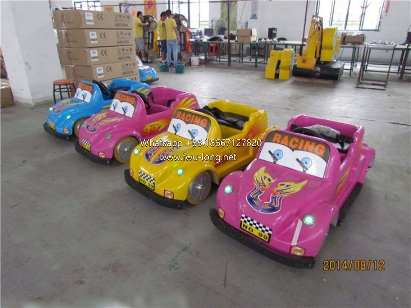 Fiberglass Steel Frame Kids Driving Simulation Car For Indoor Mall Kids Playground.jpg
