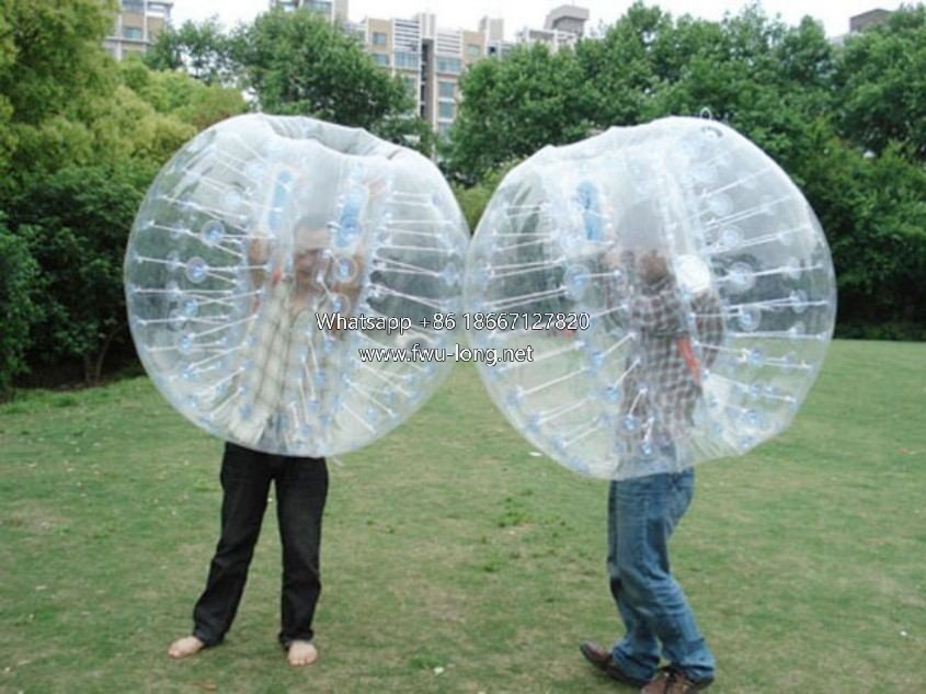 Team interactive playing scene of inflatable bumper ball outdoor.jpg