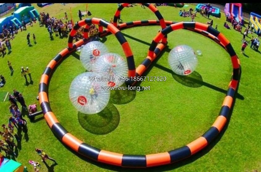 Multiple standard size zorb ball display for commercial rental.jpg