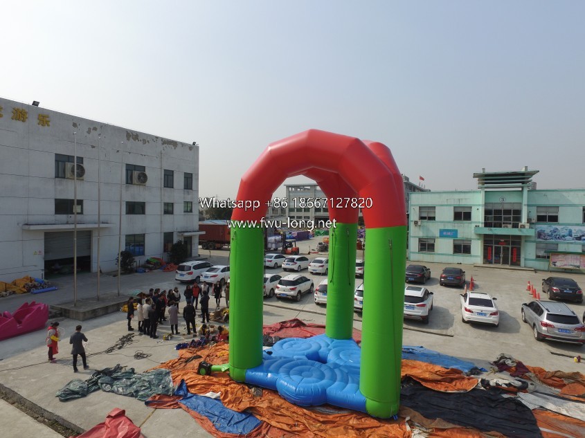 Custom Size 1000D PVC Inflatable Arch Bungee Trampoline For Carnival Event Rental.JPG