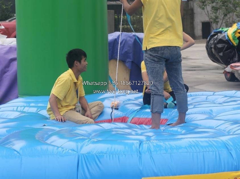 Inflatable arch frame and base trampoline integrated structural close-up.JPG